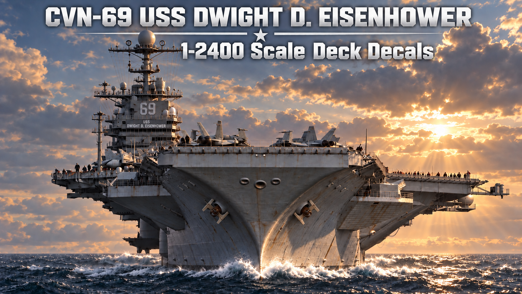 USS Dwight D. Eisenhower (CVN-69) 1-2400 scale aircraft carrier deck decal