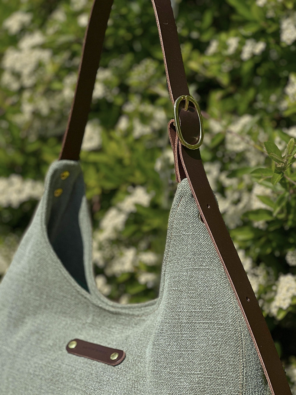 Miniature : Sac Hobo Adèla - Lin Vert Tilleul