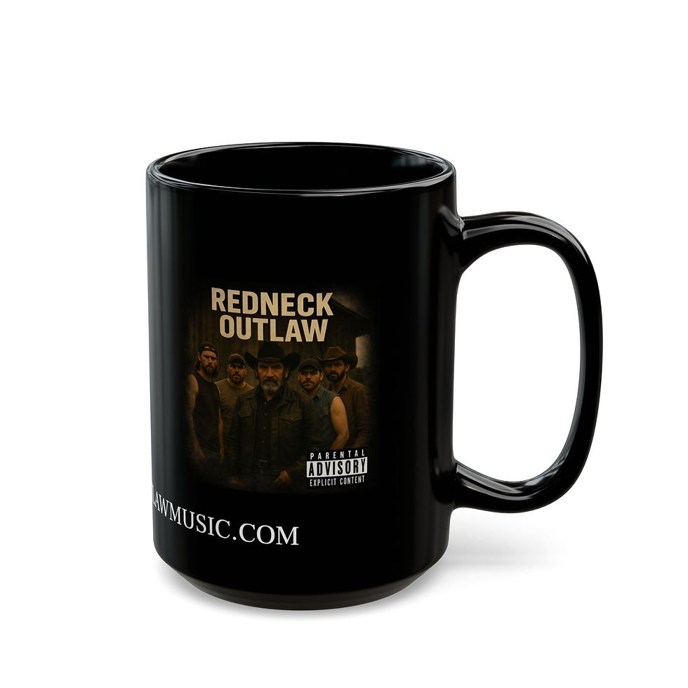 Thumbnail: Redneck Outlaw Band Logo Mug – Black 11oz/15oz Coffee Cup