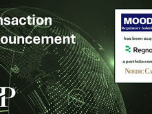 GHP advises MOODY'S ON THE SALE OF ITS REGULATORY REPORTING & ALM SOLUTIONS BUSINESS TO REGNOLOGY