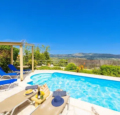 Private pool with mountain views