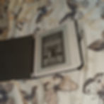 An ereader rests on a pink butterfly patterned bed sheet. The ereader displays the book cover for Astrid Parker Doesn't Fail by Ashley Herring Blake.