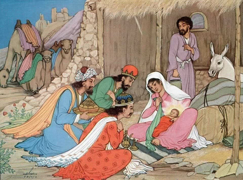 Annuncio della nascita di Gesù, tratto dal Corano, dell'artista persiano Hossein Behzad