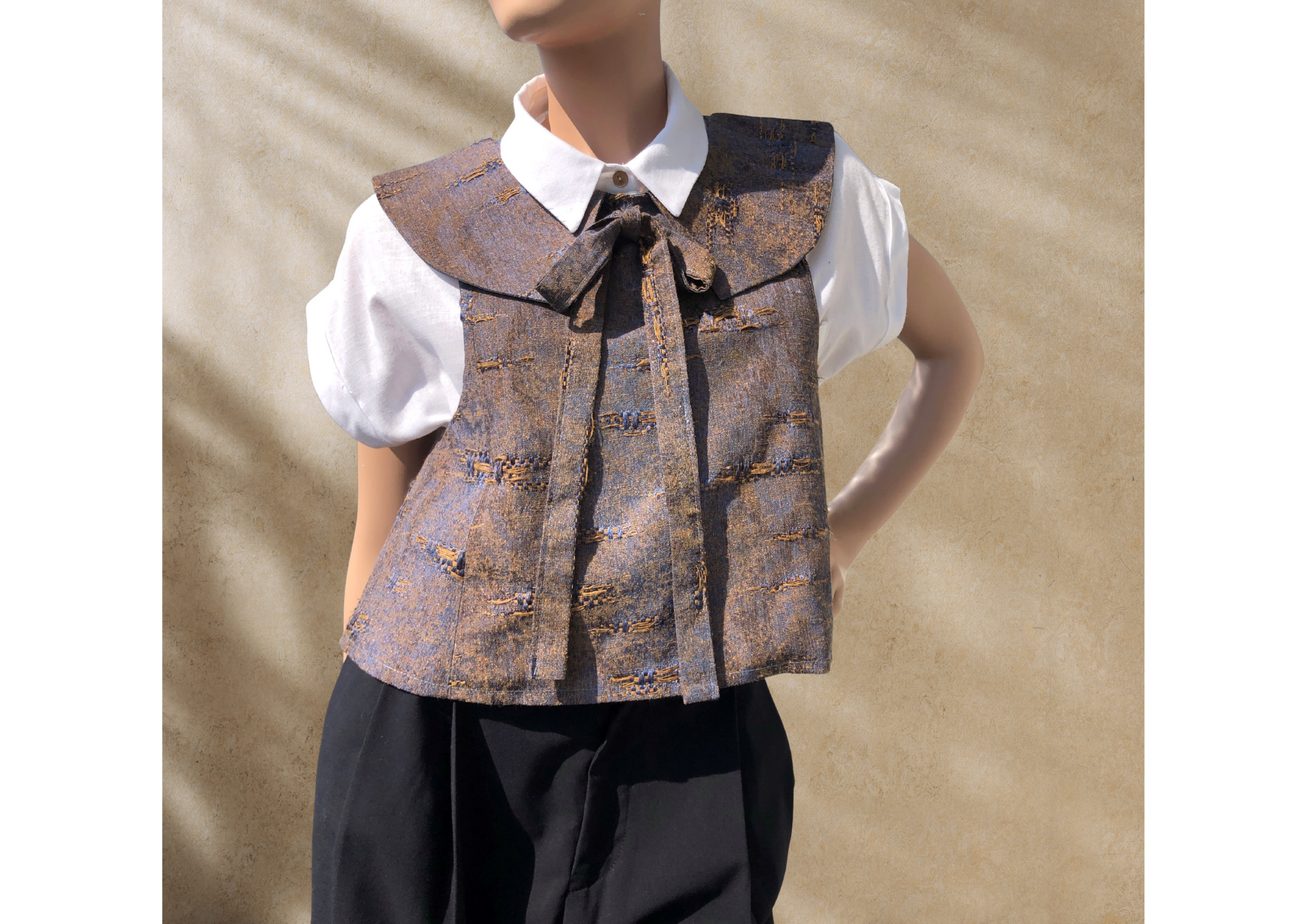 Haut court évasé bronze bleu T38/40 PHOEBE