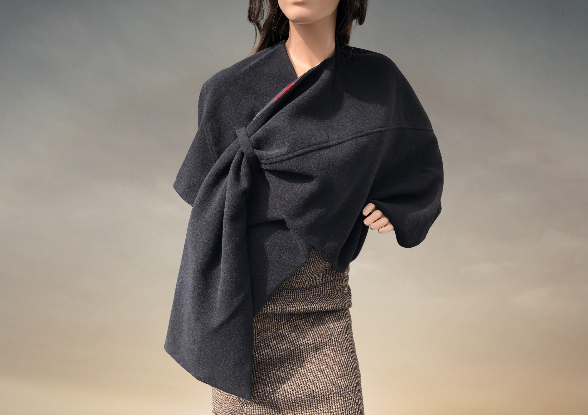 Cape femme, poncho noir IMANY