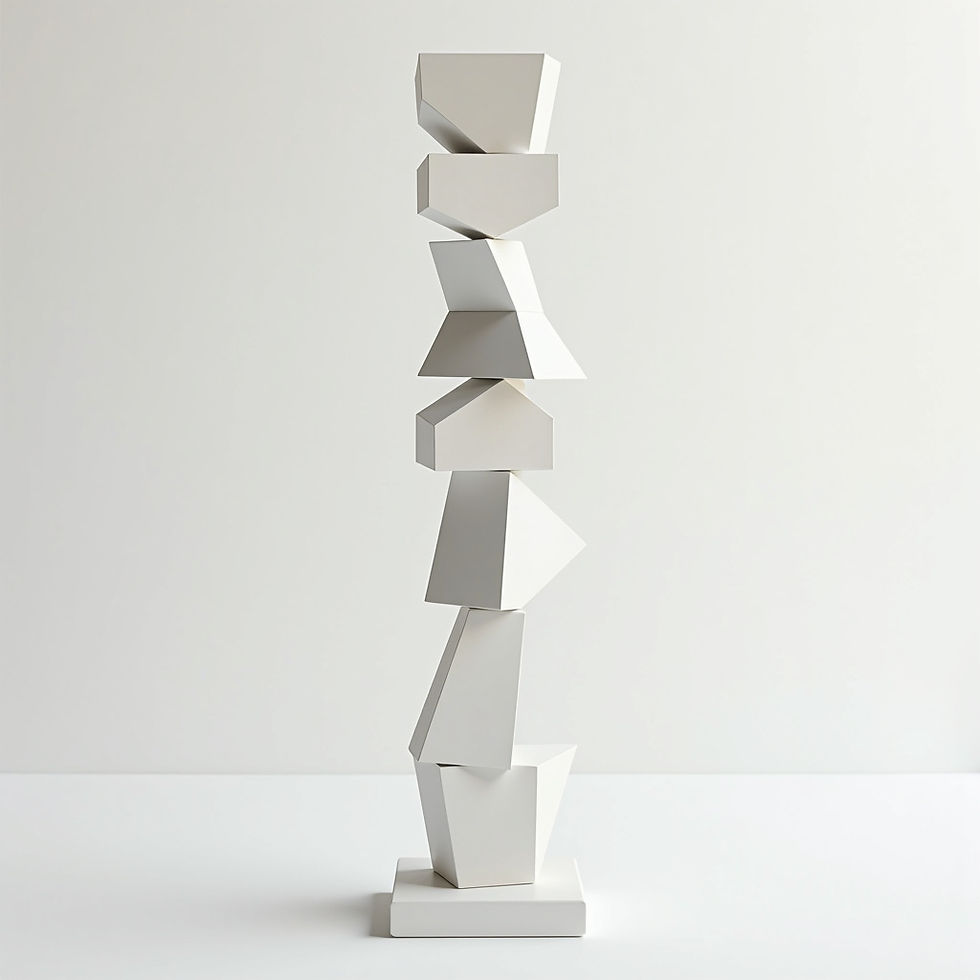 Geometric Totem Sculpture