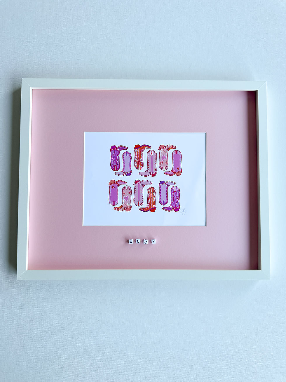 Thumbnail: Framed Pink Boot Print