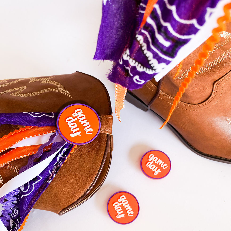 Clemson Tigers Ribbon Bundle with Orange and Purple Game Day Boot Buttons