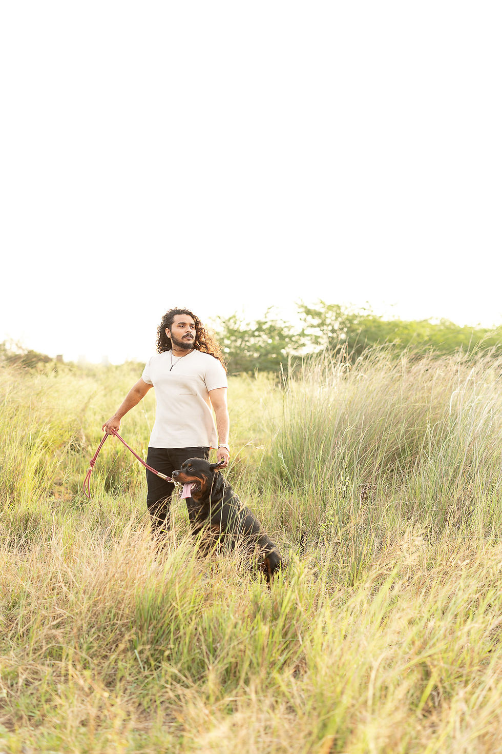 Tall Grass Fields Solo Portraits with Dog,Tambaram-Neil & Bruno