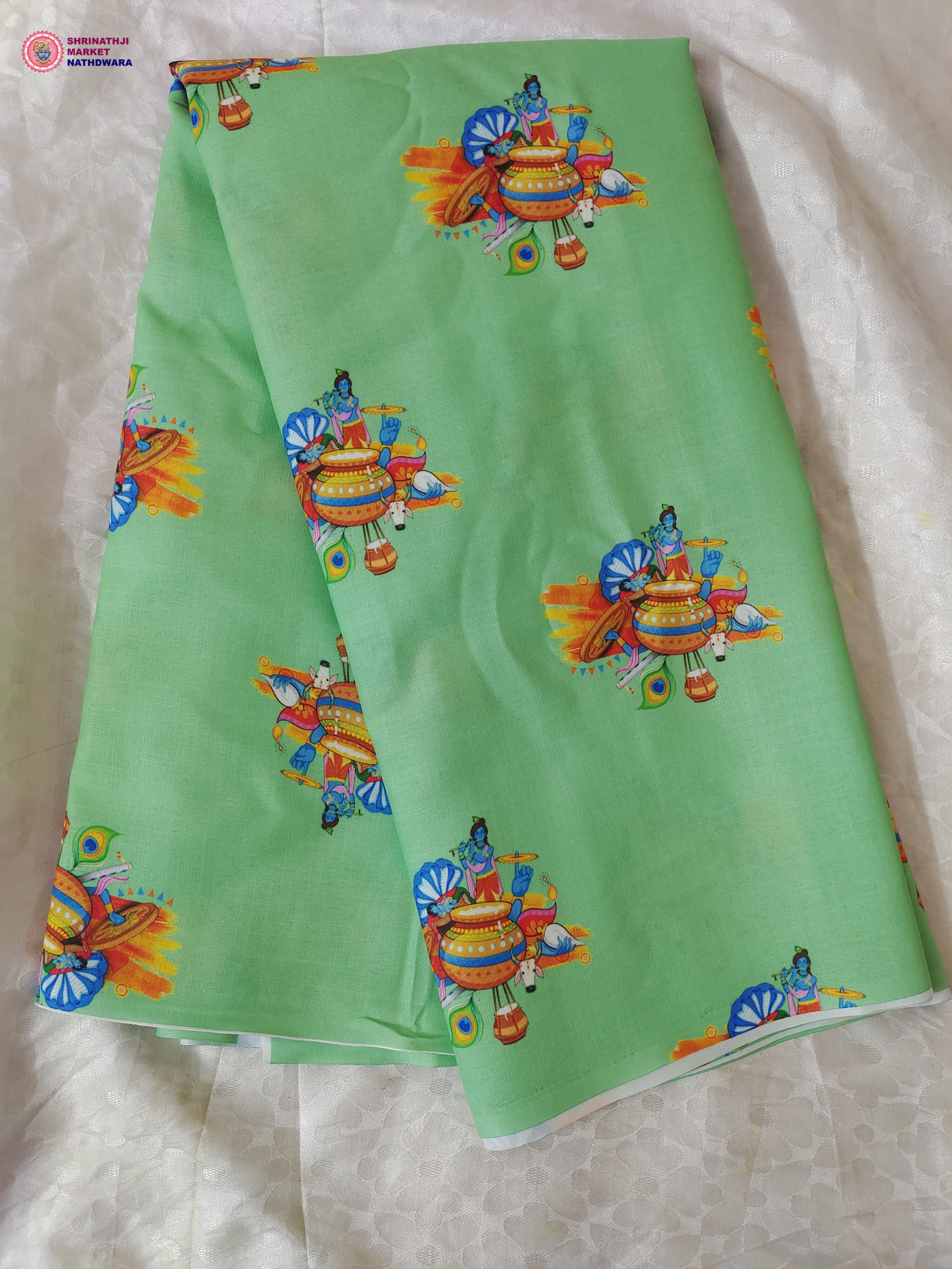 Krishna Leela Printed Fabric 07