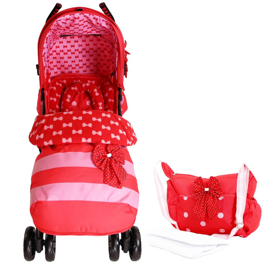 Zeta Special Edition Bow Dots includes Raincover,Footmuff,Changing bag