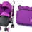 Thumbnail: Twin Double Zeta Stroller with Footmuffs Changing Bag Raincover -Purple