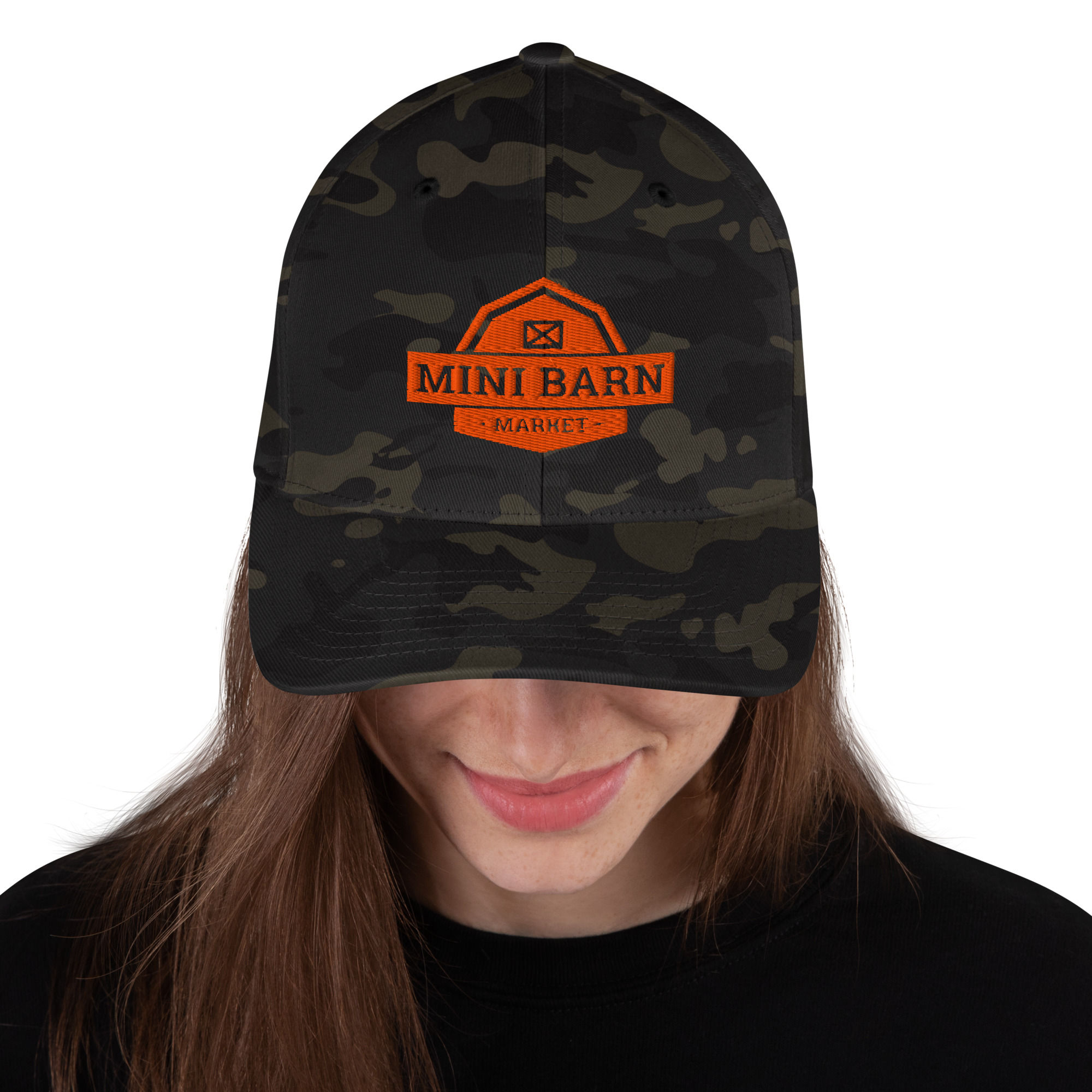 Mini Barn Market Red Logo Hat by Flex Fit