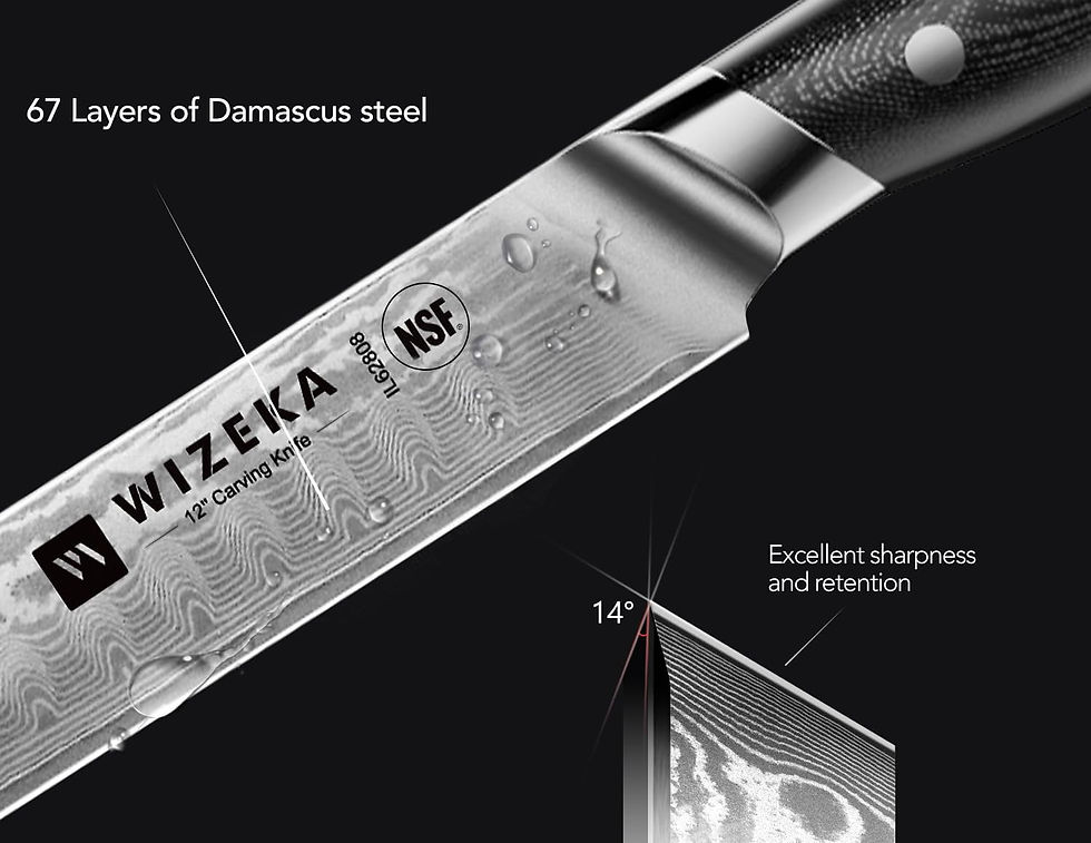 Thumbnail: Wizeka 12" Japanese Damascus Brisket Blade