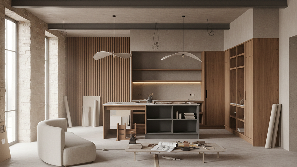 Eye-level view of a modern kitchen renovation in progress