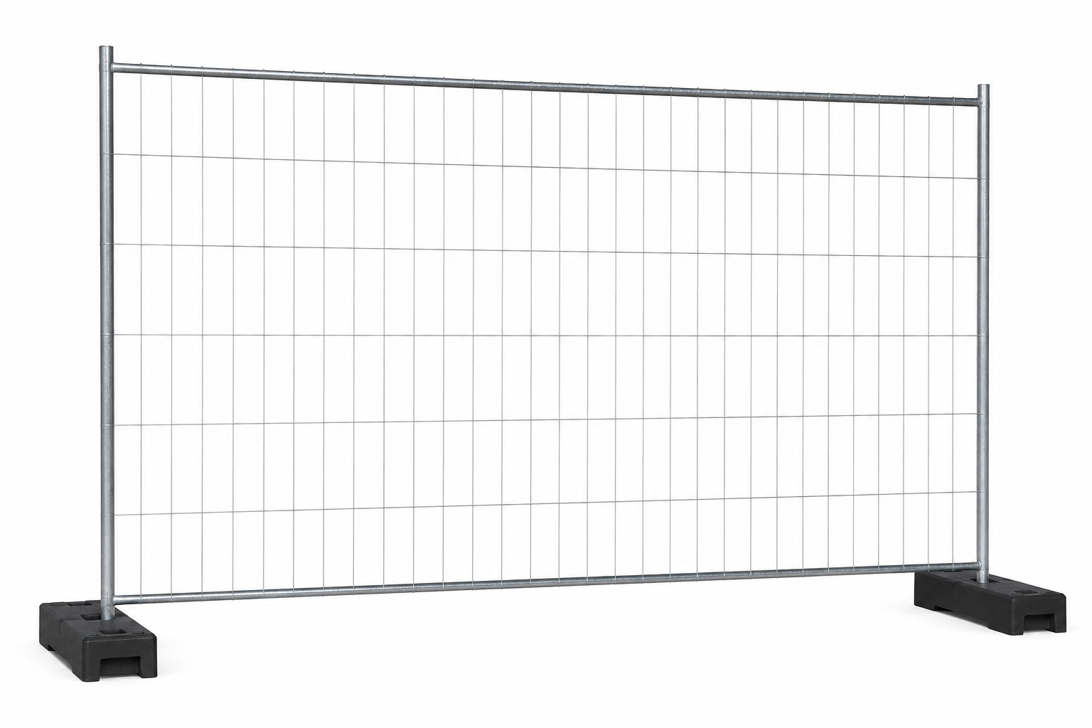 Barrières de chantier galvanisées – Lot de 4 avec plots