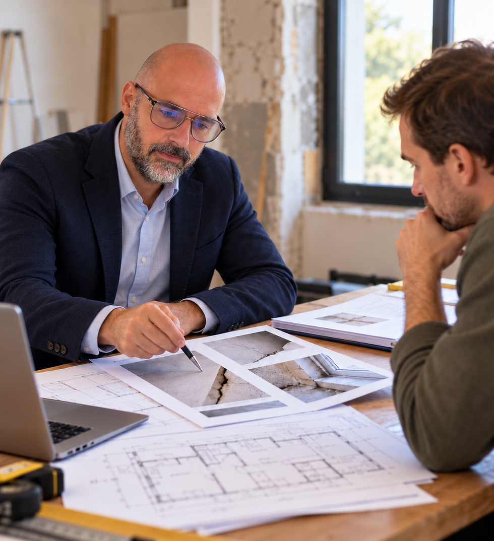 Contre-expertise bâtiment en Gironde avec analyse de plans et de désordres techniques
