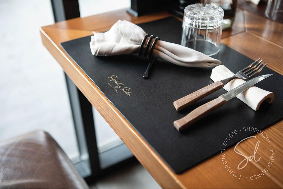 Thumbnail: Leather dining table