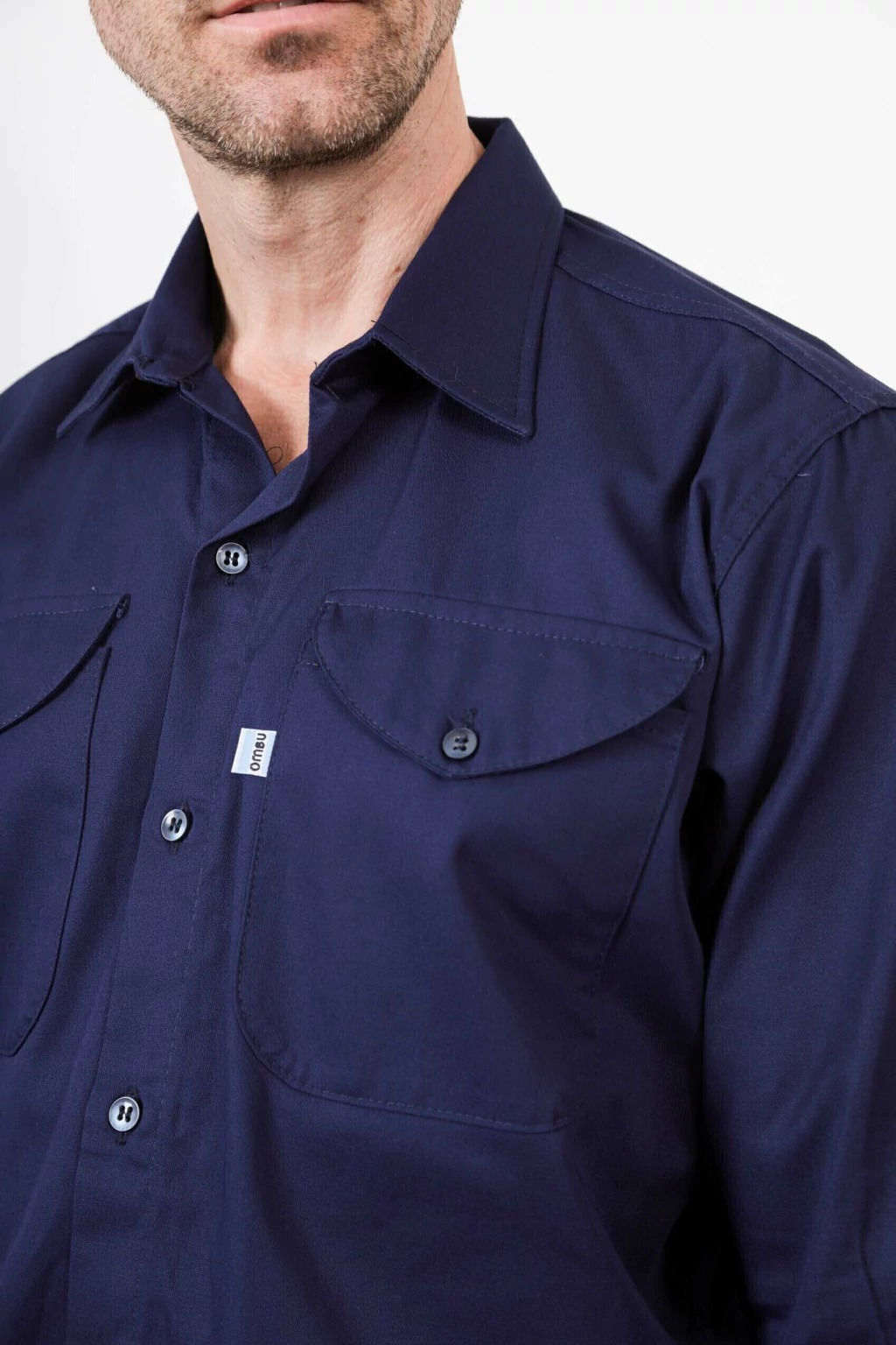 CAMISA DE GRAFA AZUL OSCURO ( MARCA OMBU )