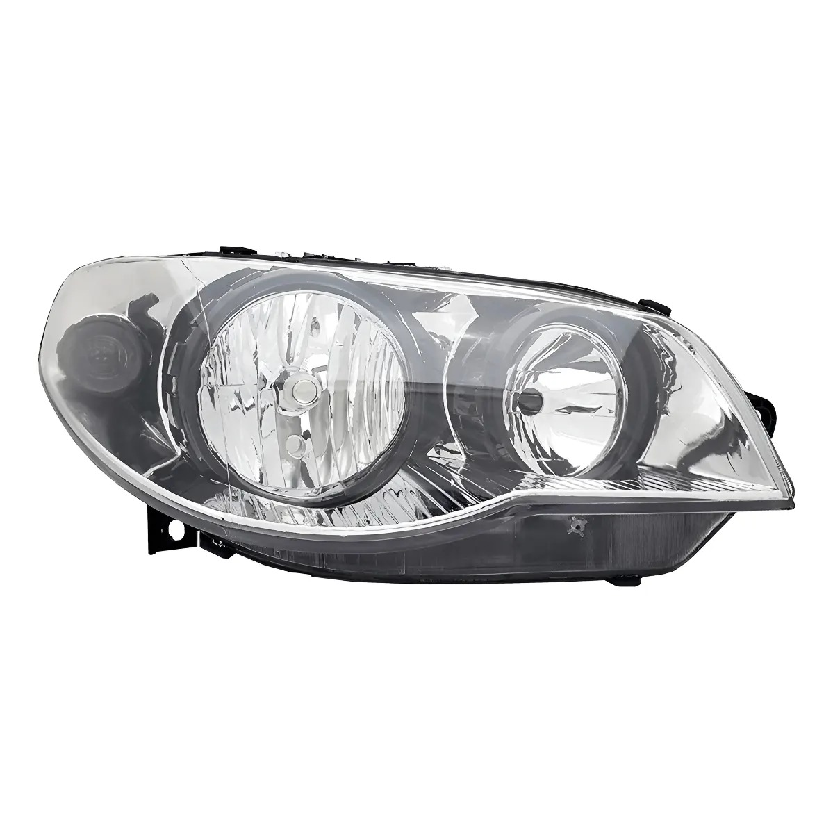 OPTICA FIAT PALIO ADV / SIENA / STRADA 04/09 "FONDO CROMADO" "ARO NEGRO" DERECHO