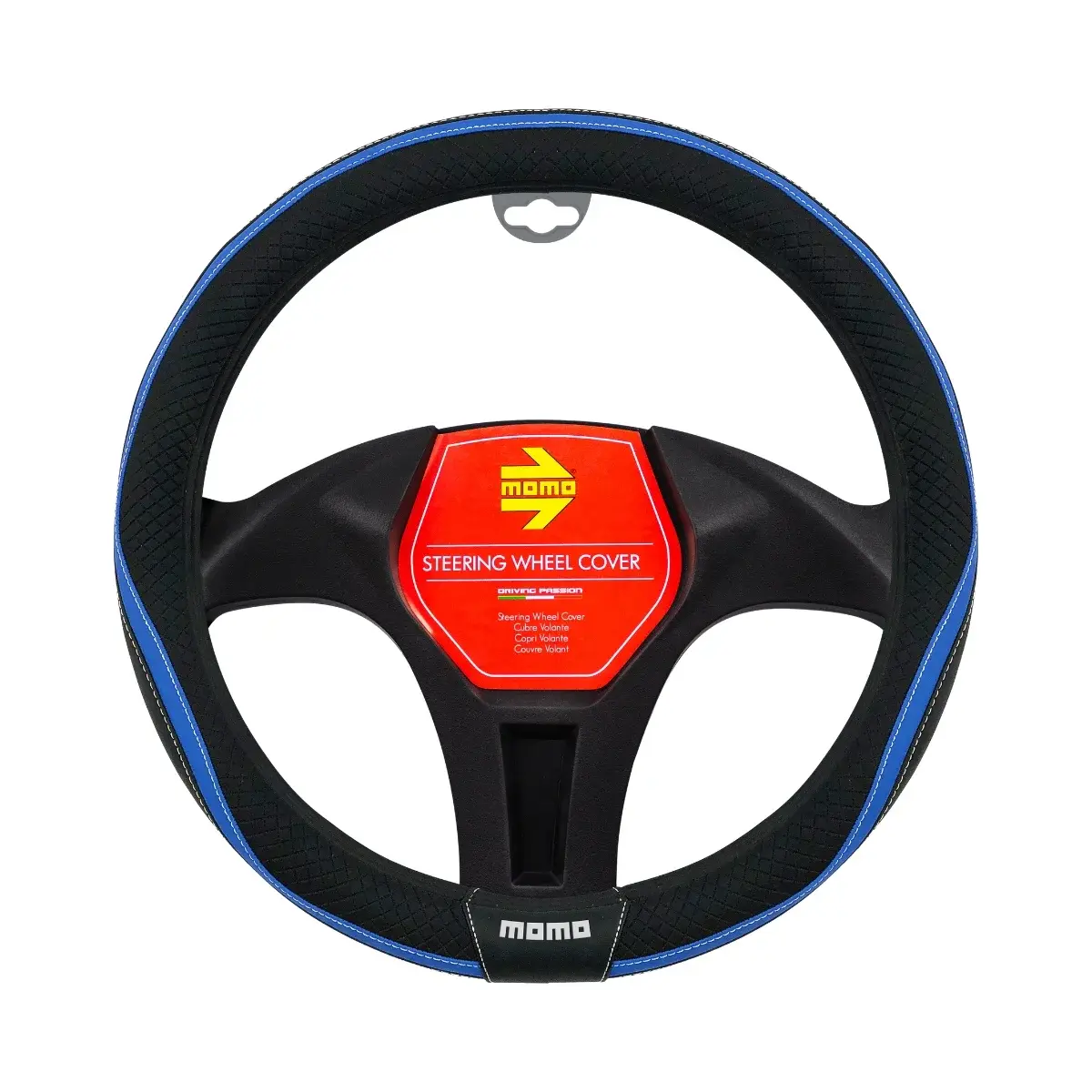 CUBRE VOLANTE MOMO AZUL/NEGRO 38MM