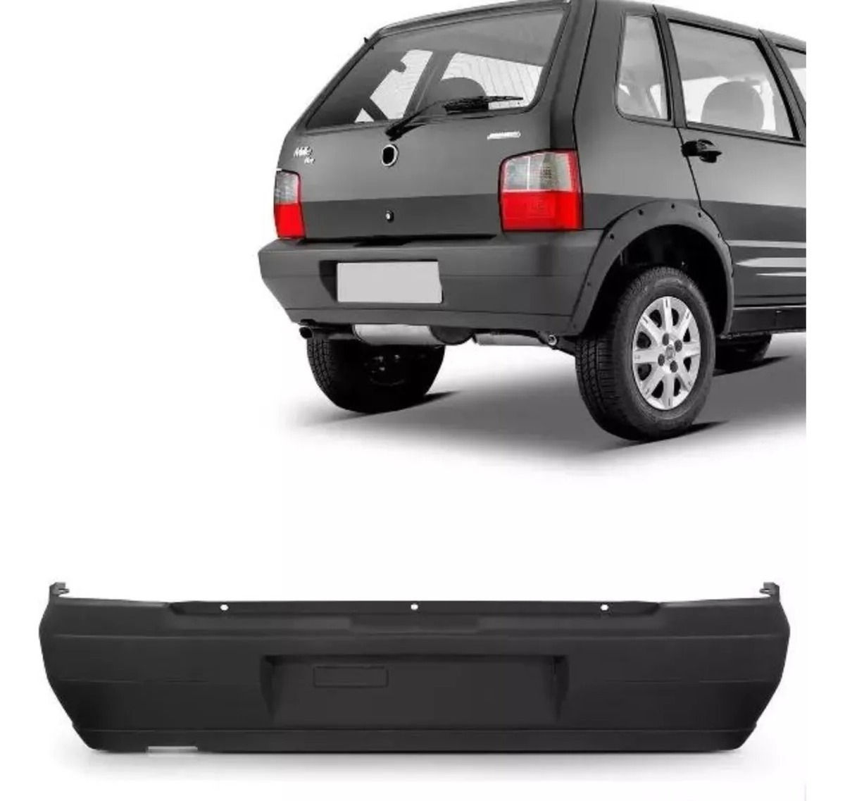 PARAGOLPE TRASERO FIAT UNO FIRE 04/15 NEGRO