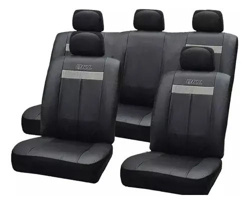 FUNDA ASIENTO TOYOTA COROLLA 2016/2024 CUERINA NEGRO-GRIS JGO COMPLETO