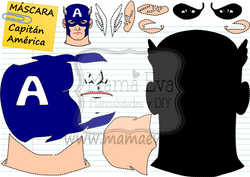 MASCARA DE GOMA EVA-LOS VENGADORES-CAPITAN AMERICA