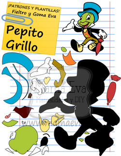 PLANTILLA PELICULAS DISNEY PINOCHO PEPITO GRILLO GOMA EVA FIELTRO GRATIS.png