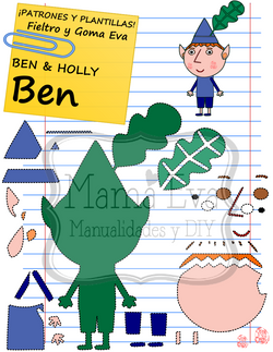 PLANTILLA DIBUJOS ANIMADOS ACTUALES BEN Y HOLLY BEN GOMA EVA O FIELTRO.png