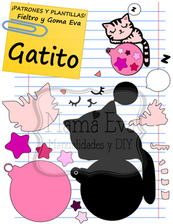 PLANTILLA NAVIDAD GATITO GOMA EVA FIELTRO GRATIS