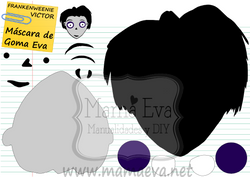 PLANTILLA MASCARA PELICULAS DISNEY FRANKENWEENIE VICTOR. GOMA EVA FIELTRO GRATIS