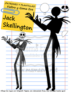 PLANTILLA PELICULAS GENERAL PESADILLA ANTES DE NAVIDAD JACK SKELLINGTON GOMA EVA FIELTRO GRATIS