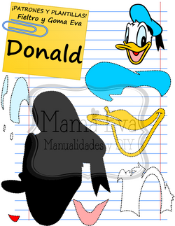 PLANTILLA CLASICOS DISNEY DONALD GOMA EVA FIELTRO GRATIS