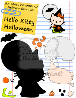 PLANTILLA DE HELLO KITTY HALLOWEEN