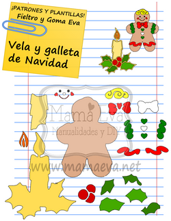 VELA Y GALLETA DE GOMA EVA O FIELTRO
