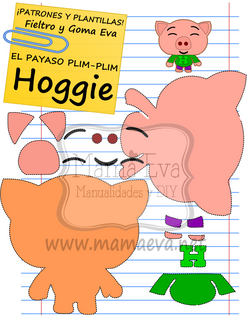 PLANTILLA DIBUJOS ACTUAL PAYASO PLIM-PLIM HOGGIE GOMA EVA FIELTRO GRATIS.png