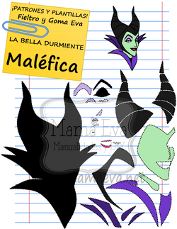 PLANTILLA PRINCESAS DISNEY LA BELLA DURMIENTE MALEFICA GOMA EVA FIELTRO GRATIS