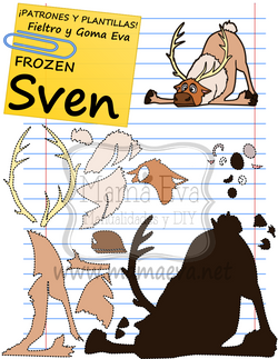 PLANTILLA PELICULAS DISNEY FROZEN SVEN GOMA EVA FIELTRO GRATIS