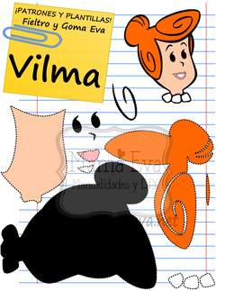 PLANTILLA PERSONAJES CLASICOS LOS PICAPIEDRA VILMA GOMA EVA FIELTRO GRATIS