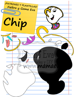PLANTILLA PELICULAS DISNEY LA BELLA LA BESTIA CHIP GOMA EVA FIELTRO GRATIS