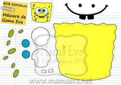MASCARA DE BOB ESPONJA DE GOMA EVA