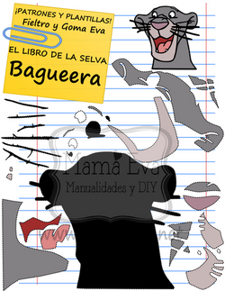 PLANTILLA PELICULAS DISNEY LIBRO DE LA SELVA BAGUEERA GOMA EVA FIELTRO GRATIS.pn