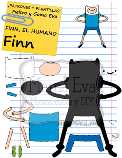 PLANTILLA PERSONAJES ACTUALES FINN EL HUMANO FINN GOMA EVA FIELTRO GRATIS