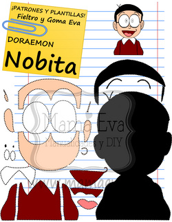 PLANTILLAS DIBUJOS ACTUALES DORAEMON NOBITA GOMA EVA FIELTRO GRATIS