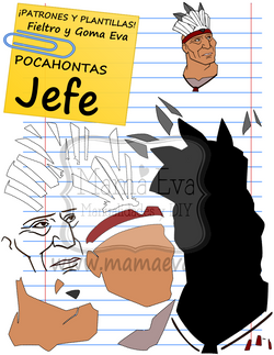 PLANTILLA PELICULAS DISNEY POCAHONTAS JEFE GOMA EVA FIELTRO GRATIS