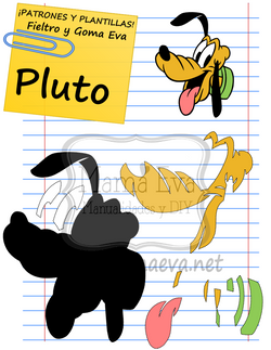PLANTILLA DIBUJOS CLASICOS DISNEY PLUTO CARA GOMA EVA FIELTRO GRATIS
