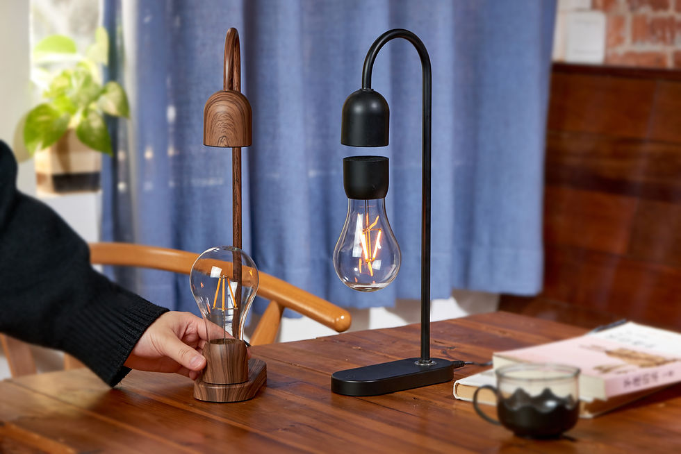 Thumbnail: Gingko Evaro Teardrop Lightbulb Lamp - Walnut