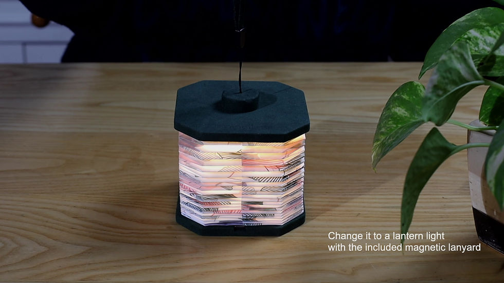 Thumbnail: Gingko Velvet Accordion Lamp - Pink Floral