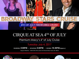 David Serero performs at the Broadway Stars Cruise for the Macy's Fireworks on July 4th to celeb